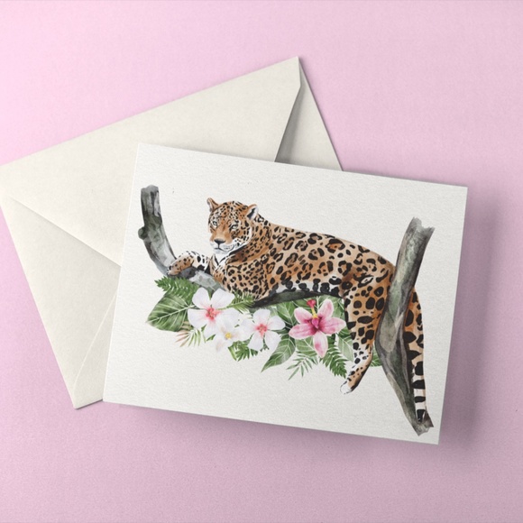 Jaguar Watercolor Illustration Wall Art Print Poster Unframed - Picture 7 of 10